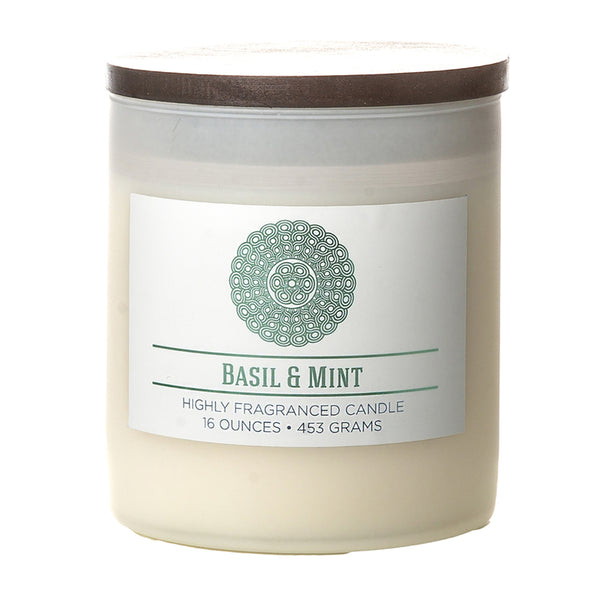 Colonial Candle White Basil and Mint Scent Jar Candle 4.5 in. H X 3.75 in. D 16 oz (Pack of 4)
