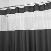 InterDesign 26683 72 X 72 Black Hitchcock EVA Shower Curtain With Clear Window