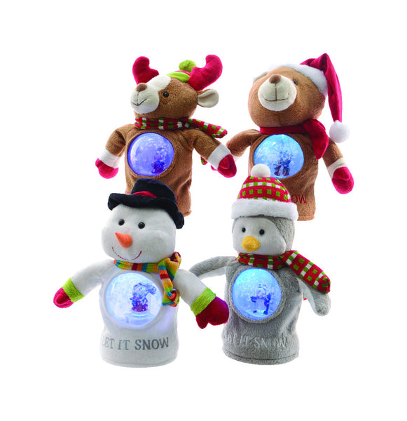 Decoris Charaters with Snowglobe Belly Christmas Decoration (Pack of 8)