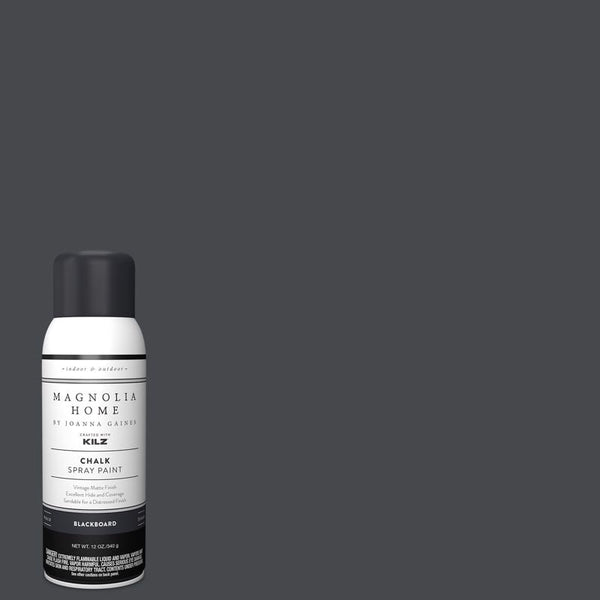 Magnolia Home by Joanna Gaines KILZ Matte Blackboard Sprayable Chalk Paint 12 oz. (Pack of 6)