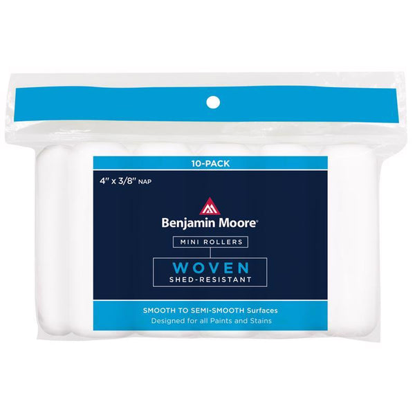 Benjamin Moore - Mini rodillo tejido de 4 pulg. de ancho y 3/8 pulg., paquete de 10