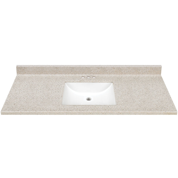 Continental Cabinets Mesa Single Gloss Mesa Vanity Top 49 in. W x 22 in. D x 4.75 in. H