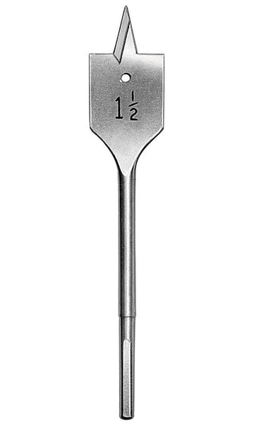 Broca para perforación plana de acero tratado térmicamente de 1-1/2 pulg. x 6 pulg. de largo de Milwaukee, vástago hexagonal de cambio rápido, 1 pieza