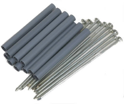 Punta para canalón y casquillo de plástico negro de 4 pulgadas, acero galvanizado con acabado laminado, 7 pulgadas, paquete de 10.