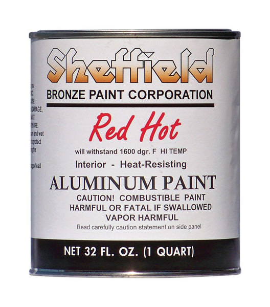 Pintura para altas temperaturas Sheffield Red Hot Silver, 32 oz (paquete de 6).