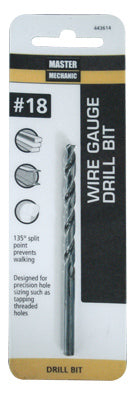 #18 3-1/4-In. Wire Gauge Drill Bit, Black Oxide