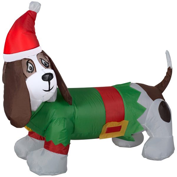 Basset Hound navideño inflable Gemmy LED de 33,46 pulgadas