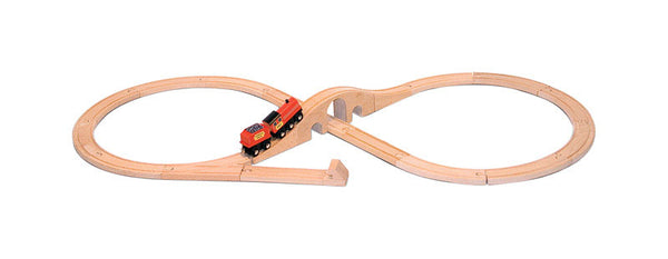 TREN DE MADERA DE JUGUETE CON FIGURA 8