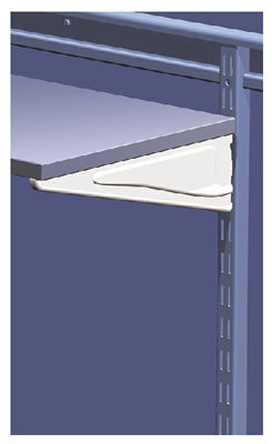 Soporte de riel para estante blanco de 10 pulgadas