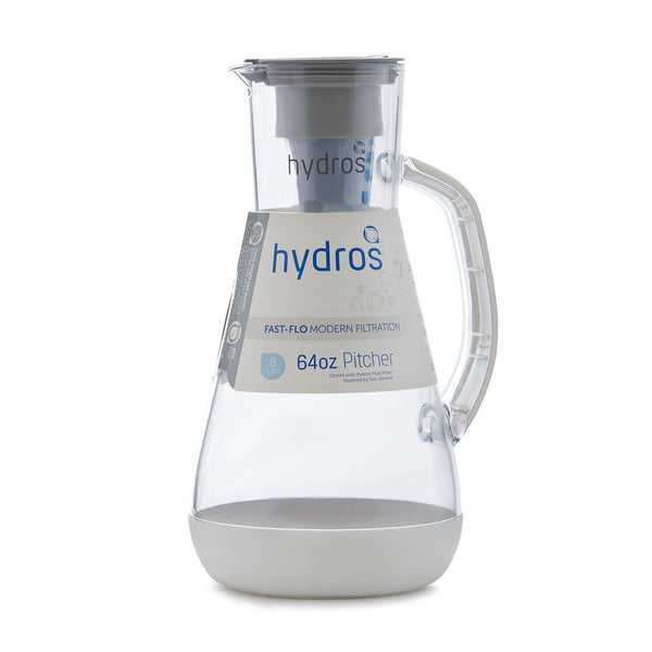 Jarra de filtración de agua blanca Hydros de 64 oz.