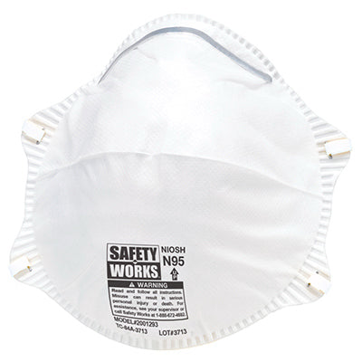 N95 Harmful Dust Respirator, Disposable, 2-Pk.
