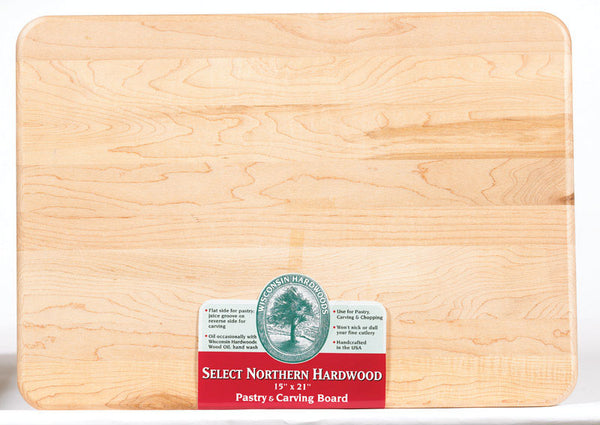 Snow River 15 in. W x 21 in. L Natural Wood Utility Cutting Board
