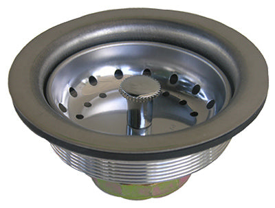 Kitchen Sink Strainer, Stainless Steel, 3-1/2-In. O.D.