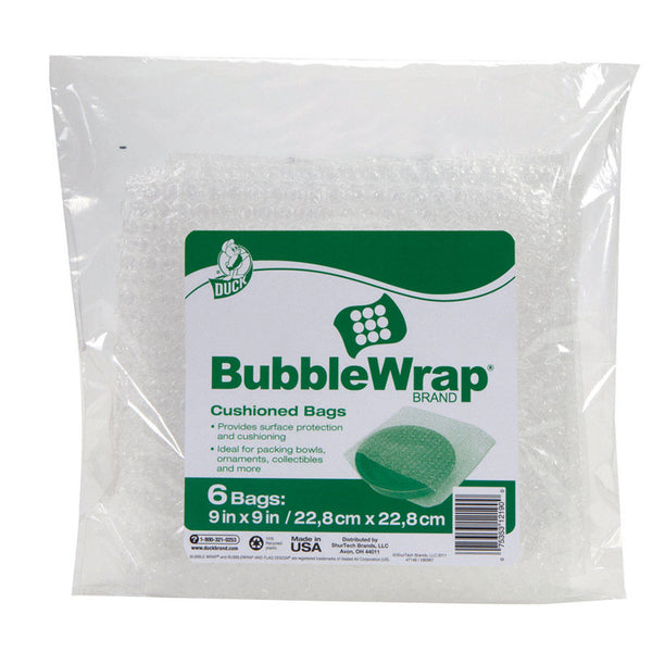 Bolsas de burbujas Duck de 9 pulgadas de ancho x 0,75 pies de largo, paquete de 6