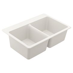 Fregadero de granito de doble cubeta bajo encimera o empotrable