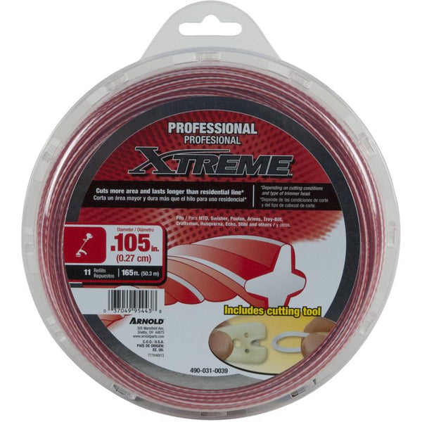 Hilo para desbrozadora Arnold Xtreme Professional Grade de 0,105 pulg. DX y 165 pies de largo