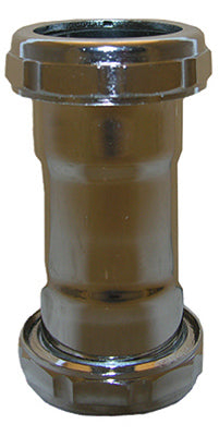 Slip Joint Both Ends, Chrome Plated Brass, 1-1/4-In.