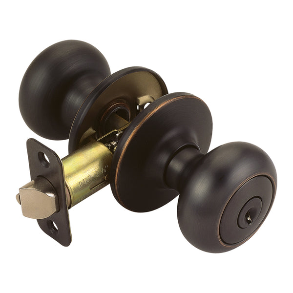 Perillas de entrada de bronce frotado con aceite Design House Cambridge de 1-3/4 pulg.
