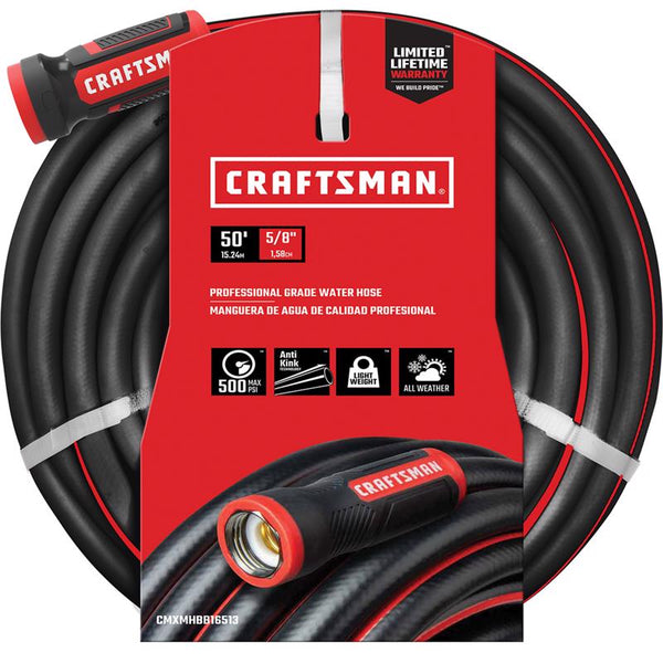Craftsman 5/8 in. D X 50 ft. L Heavy Duty Professional Grade Garden Hose Black (Pack of 4)