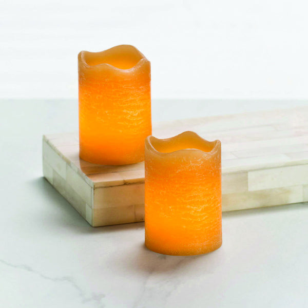 Inglow Honey Cinnamon Chai Scent Rustic Candle 2.5 in. H