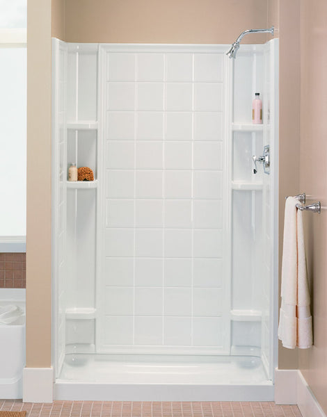 Pared trasera de ducha blanca Sterling Ensemble