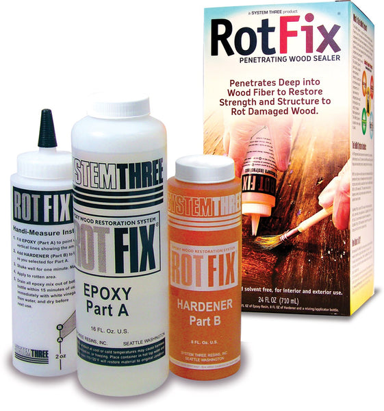 Rotfix Wood Sealer 1500k40 1.5 Pint Brown Roto Fix Epoxy Wood Sealer