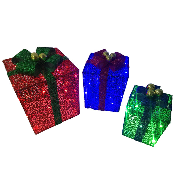 LED GIFT BOXES RD/BL/GRN