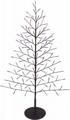 Christmas Lawn Decor, Bare Branch Wall Tree, 124 Twinkling Multi-Color LED Lights, 50-In.
