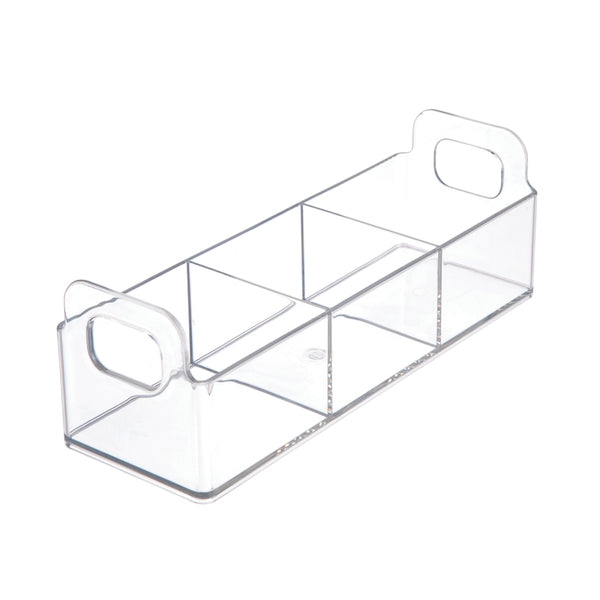 iDesign Clarity Cosmetic Vanity Clear Plastic Utensil Holder