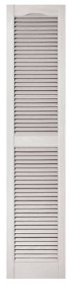 Contraventanas blancas con lamas de 15 x 67 pulgadas, par