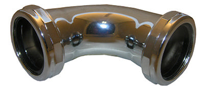 Pipe Fitting, Ell, 45-Degree, Slip Joint Elbow Ends, Chrome-Plated Brass, 1.5-In.