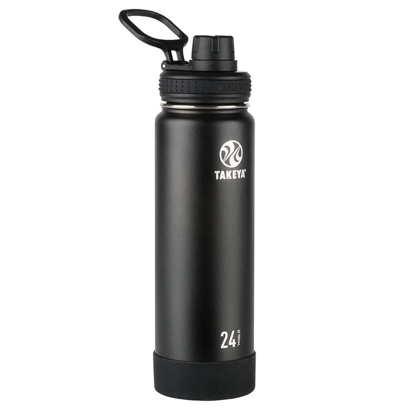 Botella de agua de pared doble Takeya Actives de 24 oz., color ónix
