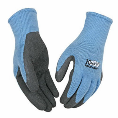 Guantes de trabajo para clima frío, de punto gris recubierto de látex, talla M para mujer