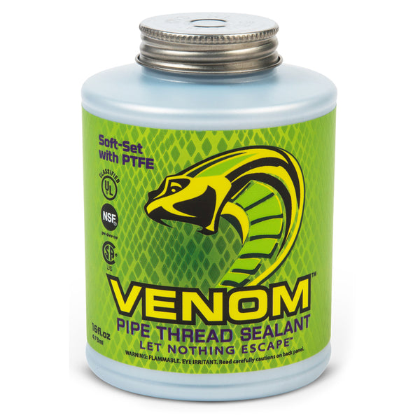 Sellador de roscas de tuberías de PTFE natural Gasoila Venom, 16 oz.