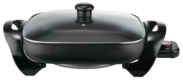 Brentwood Sk-65 12" Black Non-Stick Electric Skillet With Glass Lid