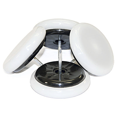 Deslizadores para muebles, base de plástico blanca acolchada con clavos, 1,5 pulgadas, paquete de 4.