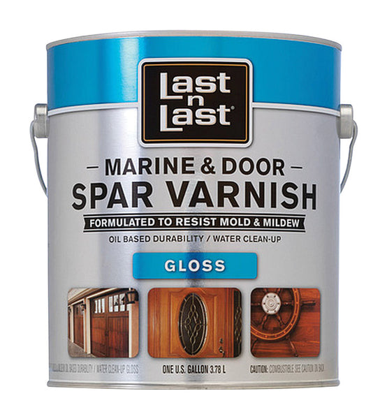 Last N Last Gloss Barniz transparente a base de agua para puertas y revestimientos marinos, 1 galón (paquete de 2).