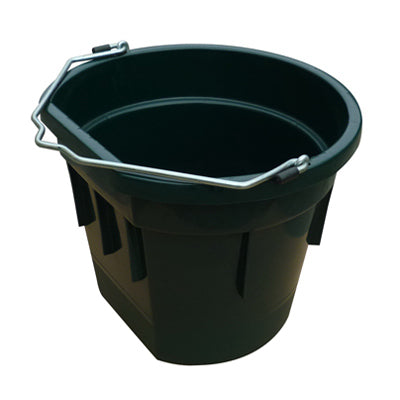 Cubo utilitario, lados planos, resina verde, 20 cuartos de galón.