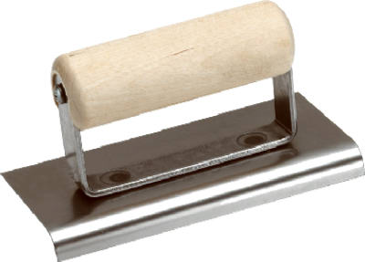 Bordeadora de 6 x 4 pulgadas, acero inoxidable, radio de 0,5 pulgadas, mango de madera