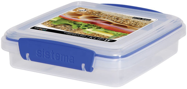 Sistema 1645zs 15.2 Oz Clear Rectangular Klip It Sandwich Box