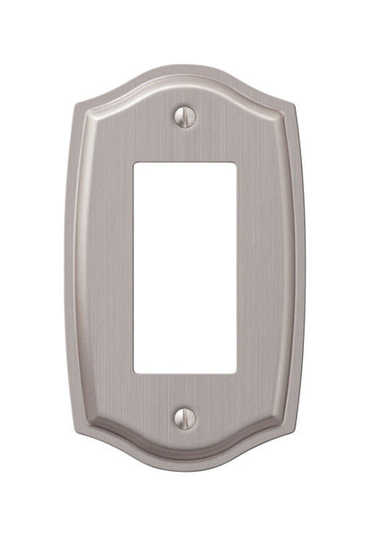 Amerelle Sonoma Brushed Nickel 1 gang Stamped Steel Rocker Wall Plate 1 pk