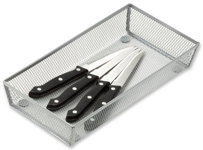 Organizador de cajones, malla de acero, 12 x 6 x 2 pulgadas.