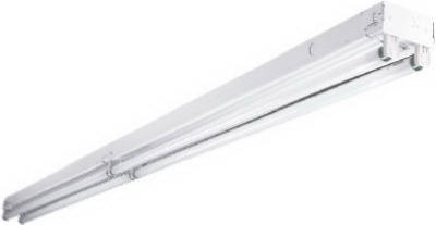 Tira de luz fluorescente en tándem, T8, comercial, 4 lámparas, 8 pies.