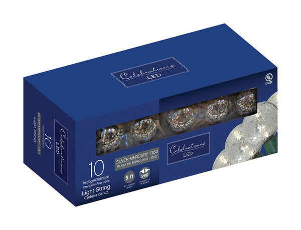 Celebrations LED G50 Light Set Crystal White 9 10 lights