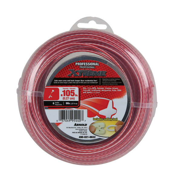 Hilo para desbrozadora Arnold Xtreme Professional Grade de 0,105 pulg. DX de 90 pies de largo