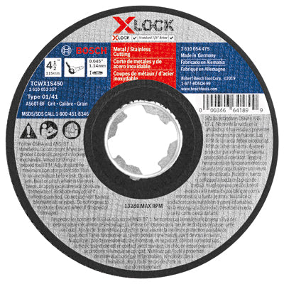 Rueda de corte X-Lock, metal fino, 0,045 x 4,5 pulg.