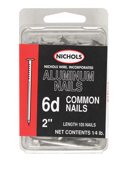 Nichols Wire 6D 2 in. L Common Aluminum Nail Smooth Shank Round 1/4 lb.