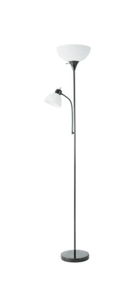 Lámpara de pie Torchiere de 72 pulgadas en negro satinado de Living Accents