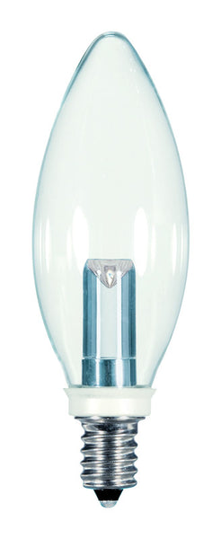Satco BA9.5 E12 (Candelabra) LED Bulb Warm White 15 Watt Equivalence 1 pk
