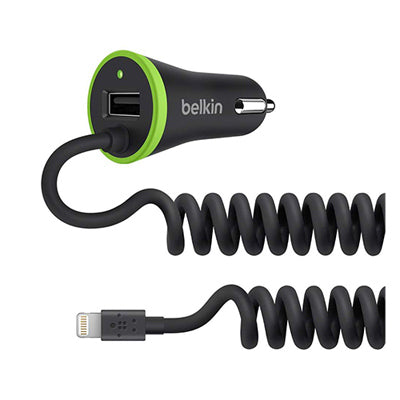 Cargador universal para coche Boost Up con cable Lightning, color negro